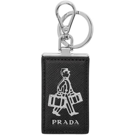 prada logo plaque keyring|Prada official website usa.